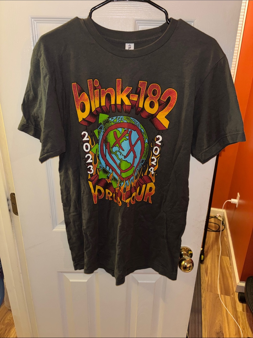 Tultex Black Blink-182 World Tour Graphic Tee with Multicolor Print